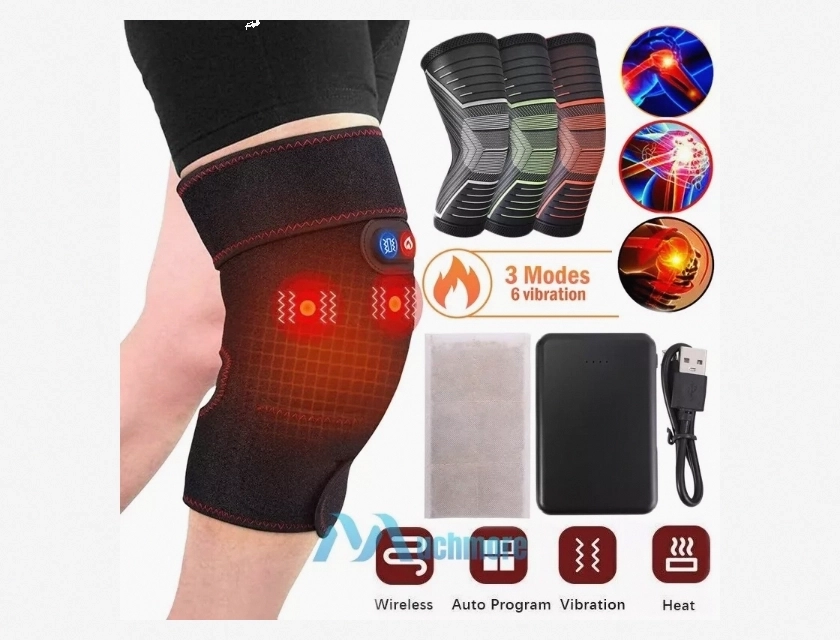 Rechargeable Electric Heating and Vibration Knee Joint Pad for Pain Relief