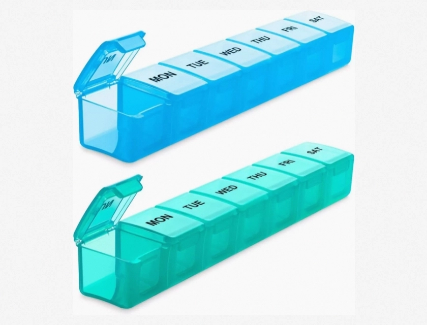Large Pill Organizer 2 Pack, Extra Large Travel Pill Case for Vitamins and Supplements