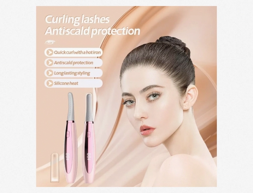 Electric Heated Eyelash Curler, Quick Heating Lash Curler with LED Indicator, Portable Eyelash Curling Tool for Long-Lasting Curls
