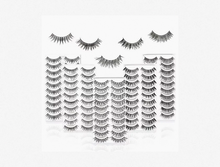 50 Pairs Reusable Natural False Eyelashes, 5 Styles for Everyday Wear
