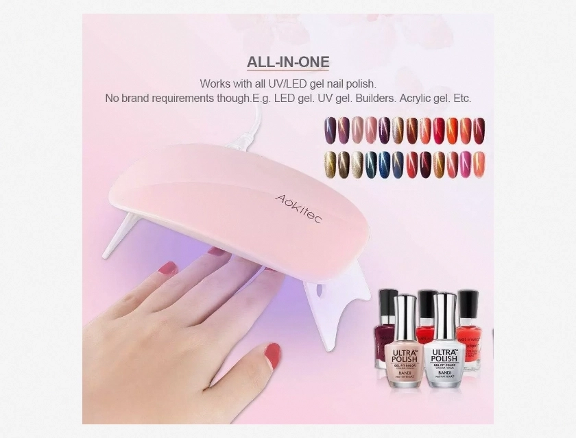 Portable Mini UV LED Nail Lamp 12W USB Charging Gel Polish Curing Dryer