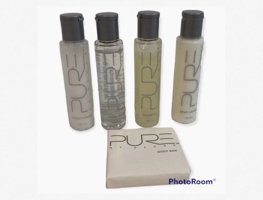 Pure By Gloss Travel Lemon Infusion Shampoo, Conditioner, Lotion, Wash, Soap – Pack of 5