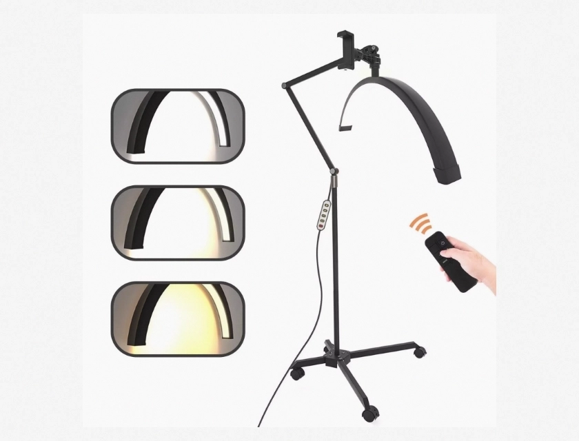 Lash Light LED Floor Lamp for Eyelash Extensions, Tattoo Lighting, PMU Lamp, Facialist Moon Lamp