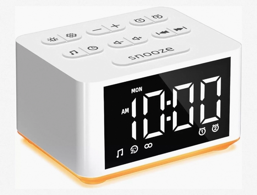 3-in-1 Sound Machine with Dual Alarm Clock and Night Light for Bedroom