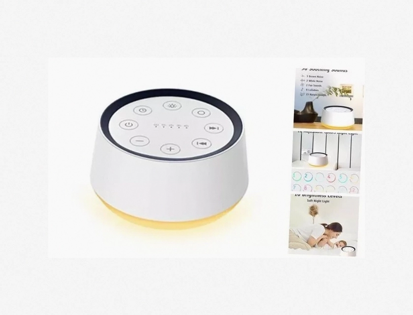 Sound Machine with 30 Soothing Sounds and 12 Color Night Light, White Noise Machine for Baby and Adults
