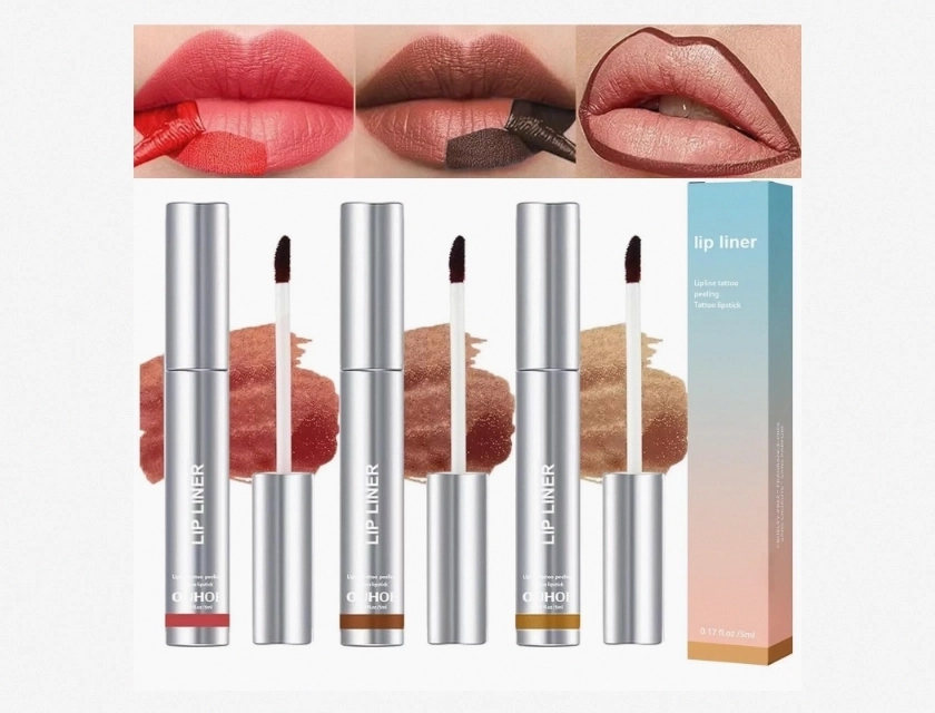 Aderier Peel Off Lip Liner Tattoo, Long Lasting Lip Stain, 3 Pack