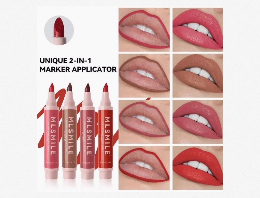 Lip Stain Marker, Waterproof Long Lasting Lip Pen, Sweatproof Color Effect