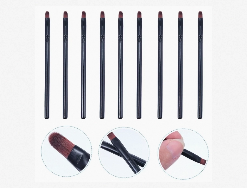 50 Piece Black Plastic Lip Brush Set for Professional Makeup Application