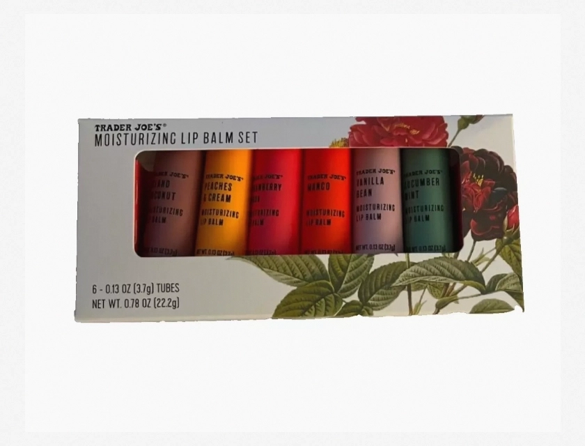 Trader Joe’s Moisturizing Lip Balm Set, 6 Assorted Flavors, Limited Edition