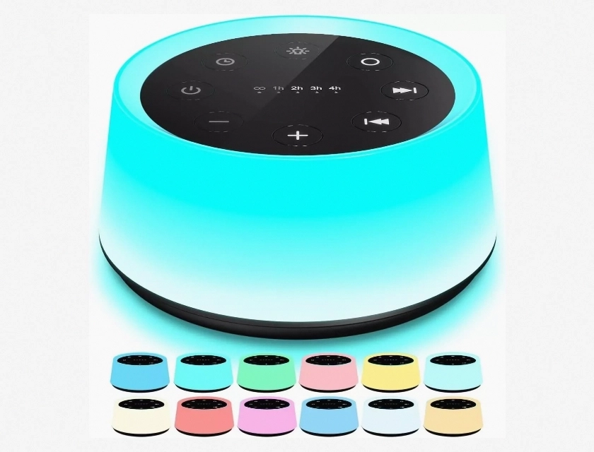 White Noise Machine with 30 Soothing Sounds and 12 Colors, Sound Machine for Sleep