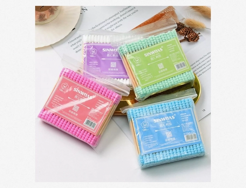 100 Count Disposable Cotton Swabs for Lipstick Application, Cleaning Buds