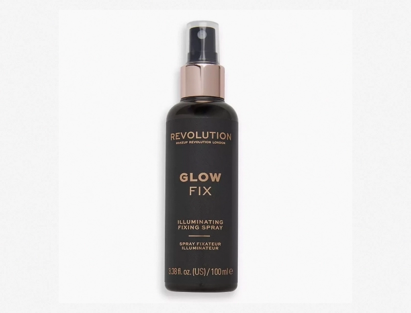 Makeup Revolution Glow Fix Illuminating Fixing Spray, 100 ml, Long-Lasting Highlighter Mist for Dewy Skin Finish
