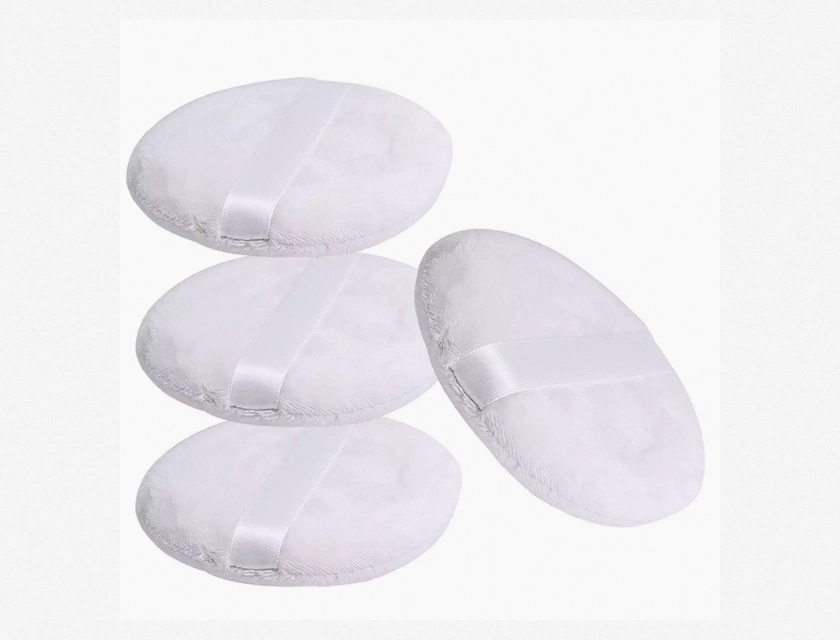 4 Pieces Large Velvet Washable Soft Body Makeup Puff Powder 4.13 Inches