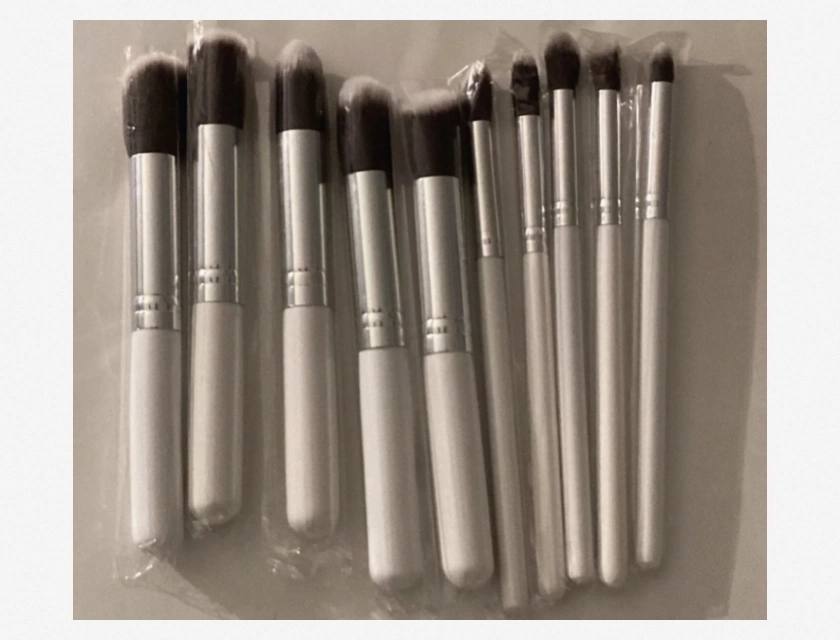 Biange Makeup Brush Set 10 Piece Solid White Professional Brushes