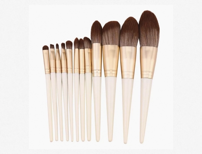 12-Piece Makeup Brush Set for Eyeshadow, Eyeliner, and Eyebrow