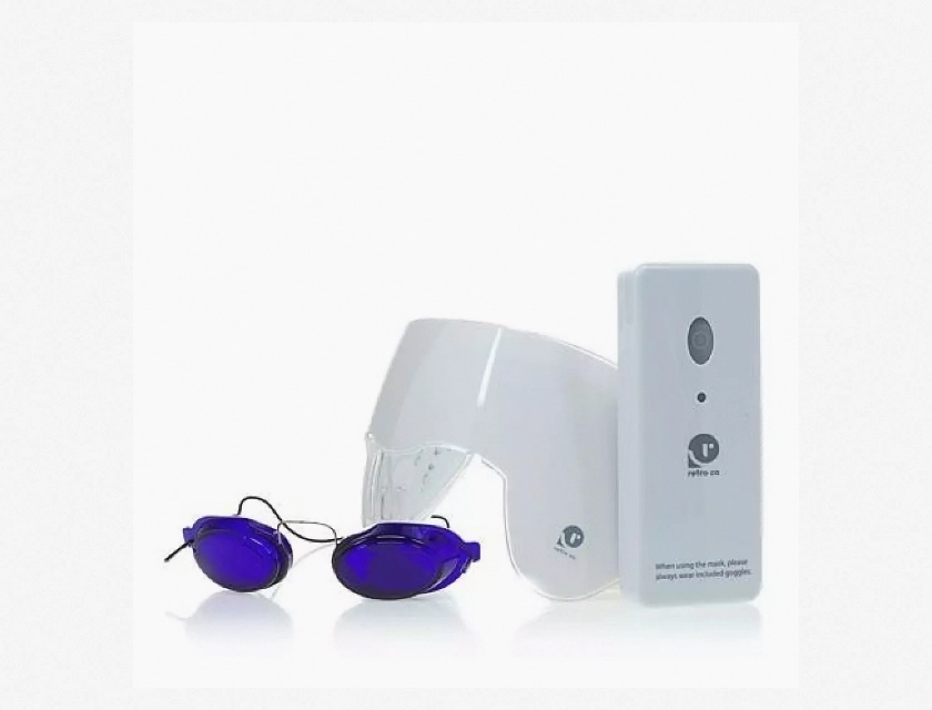 Retro Co. Bright On Schedule LED Eye Mask for Sleep, Light Therapy, Adjustable Brightness, Timer, Rechargeable