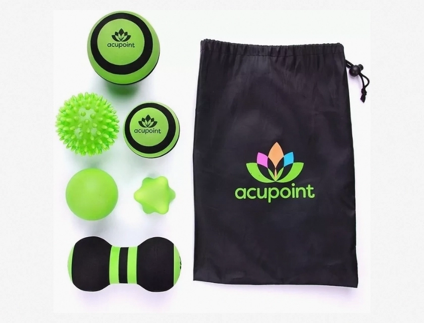 Acupoint Massage Ball Set 6 Piece Physical Therapy Balls for Post Workout Deep Tissue Massage