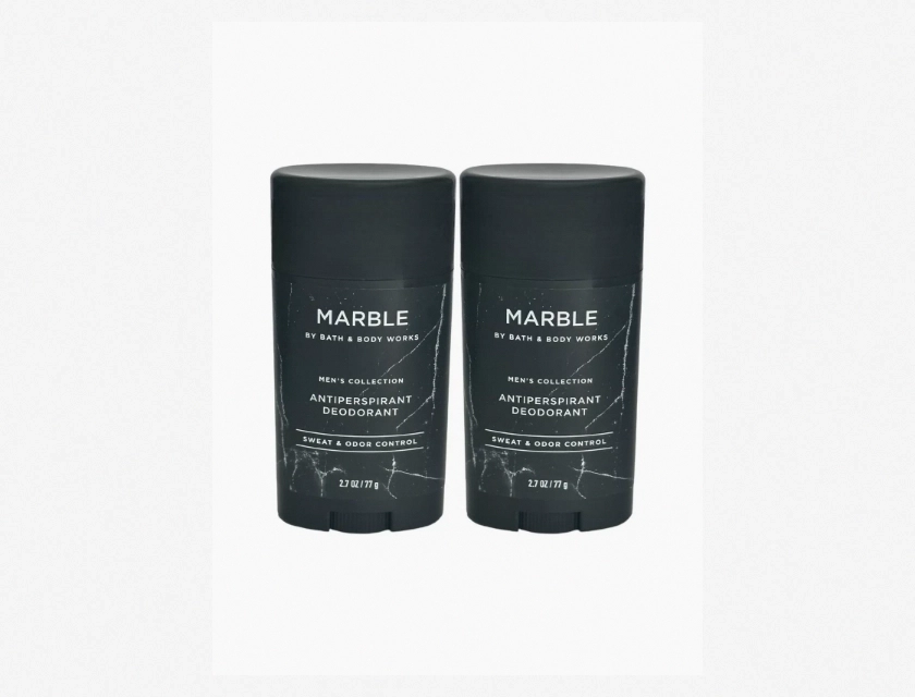 Bath & Body Works Men’s Collection Marble Sweat & Odor Control Deodorant, 2.7 oz, Pack of 2