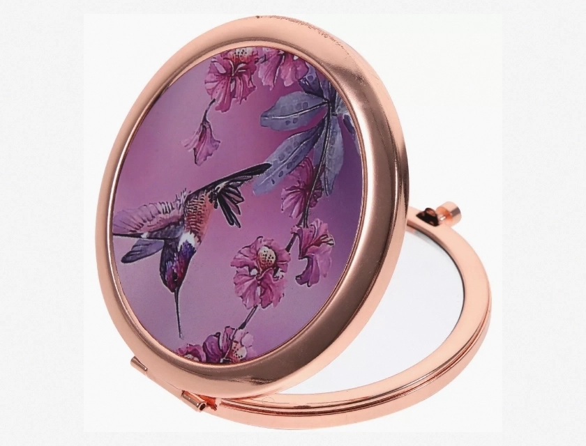 Mini Gold Folding Portable Pocket Mirror for Women, Compact Travel Gift Mirror