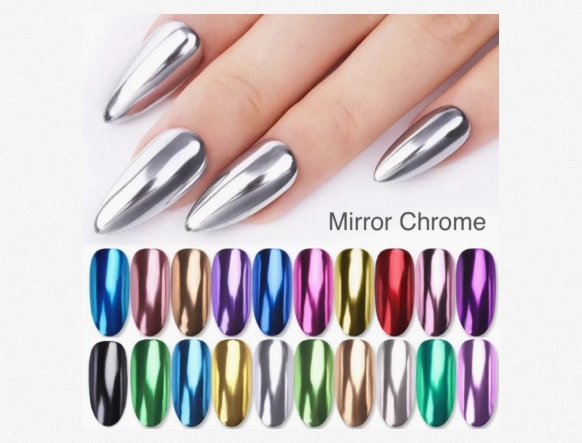 Mirror Effect Chrome Nail Powder 2g Jar 27 Colors Unicorn Rose Gold Blue