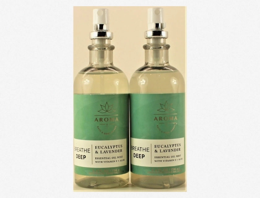 Bath & Body Works Aromatherapy Breathe Deep Essential Oil Mist, Eucalyptus Lavender, 2 Pack 5.3 oz Each
