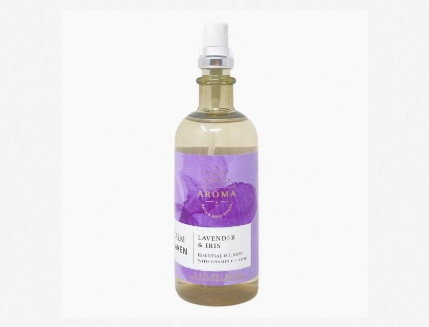 Bath & Body Works Aromatherapy Lavender & Iris Oil Mist, 5.3 oz – Stress Relief Body Spray for Relaxation