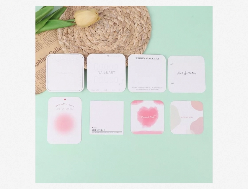 10-Piece Cardboard Fake Nail Display Card for Press On Nails