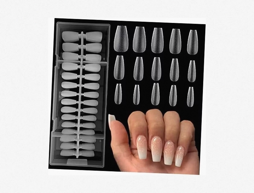 300 Pcs Matte Coffin Nail Tips Full Cover Soft Gel False Nails for Acrylic, Press On Manicure