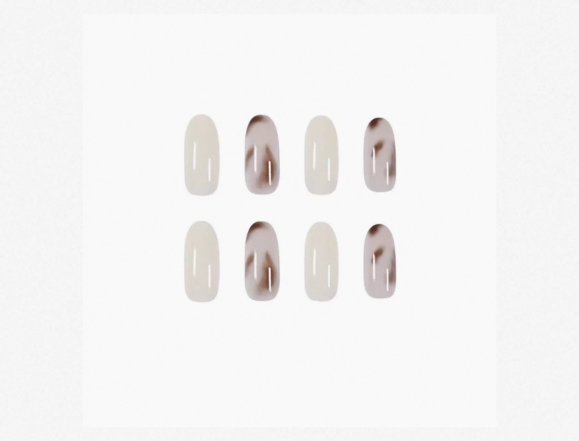 Nude Translucent Jade Leopard Print Wearable Nail Art Temperament Nail Patch