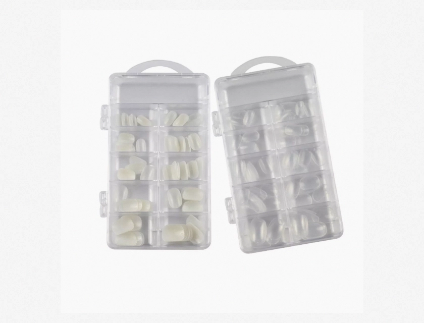 Quick Extension Transparent Press On False Nail Tips, 100 Count