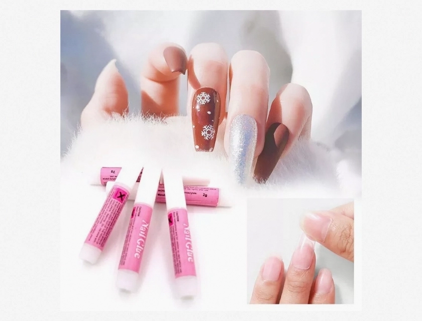 10 Pcs Mini Nail Glue Set for Professional Nail Art Decoration and Tips