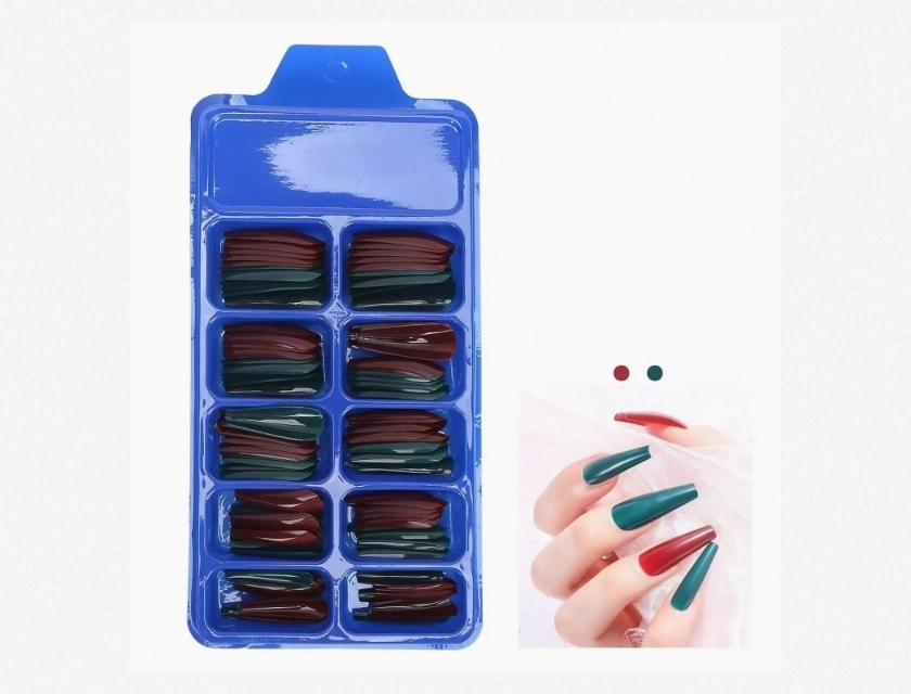 100 Pcs Full Cover Bluffy Nail Tips, Pure Color Stylish Nail Art