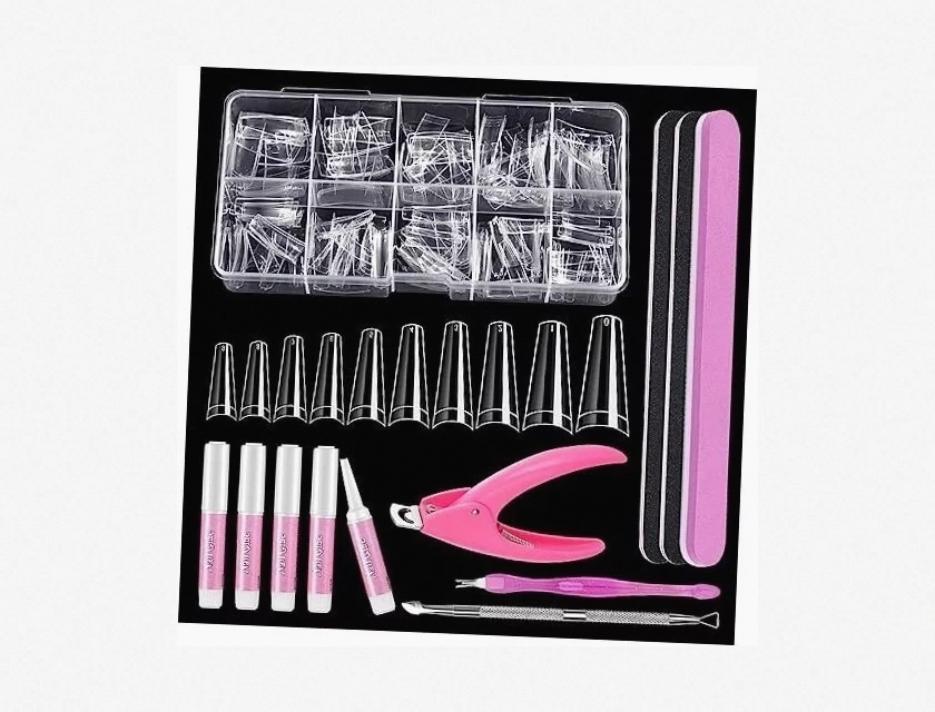 Clear Long Coffin Nail Tips 500 Pcs – Acrylic False Nails for Professional and DIY Manicure