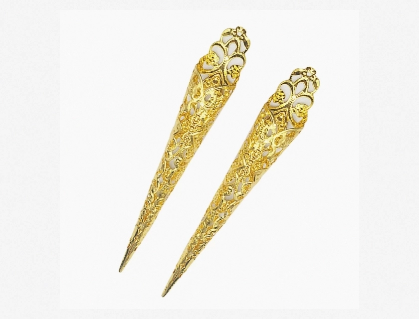 10 Pieces Ancient Queen Costume Nail Art Artificial Tips – Exquisite Finger Nail Tips