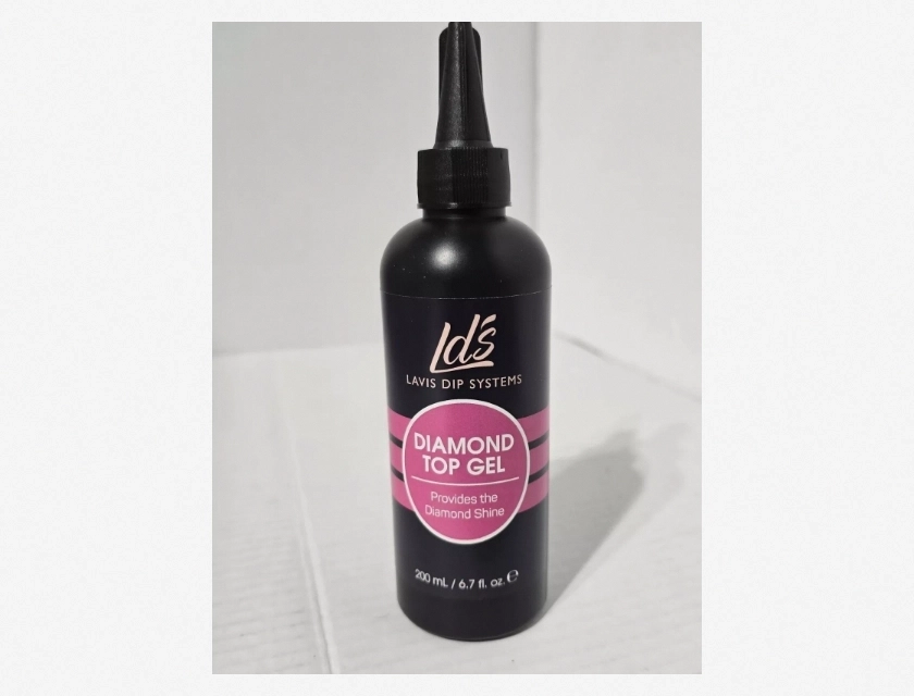 Lavis Dip System LDS Diamond Top Gel Refill, 6.7 fl oz – High Gloss Finish for Nail Dipping Powder
