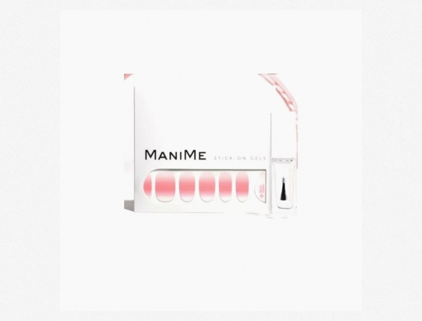 Manime Stick On Gel Nails, Pink Gradient Ombre – Long-Lasting Press On Nails, Easy Application, No UV Light Needed