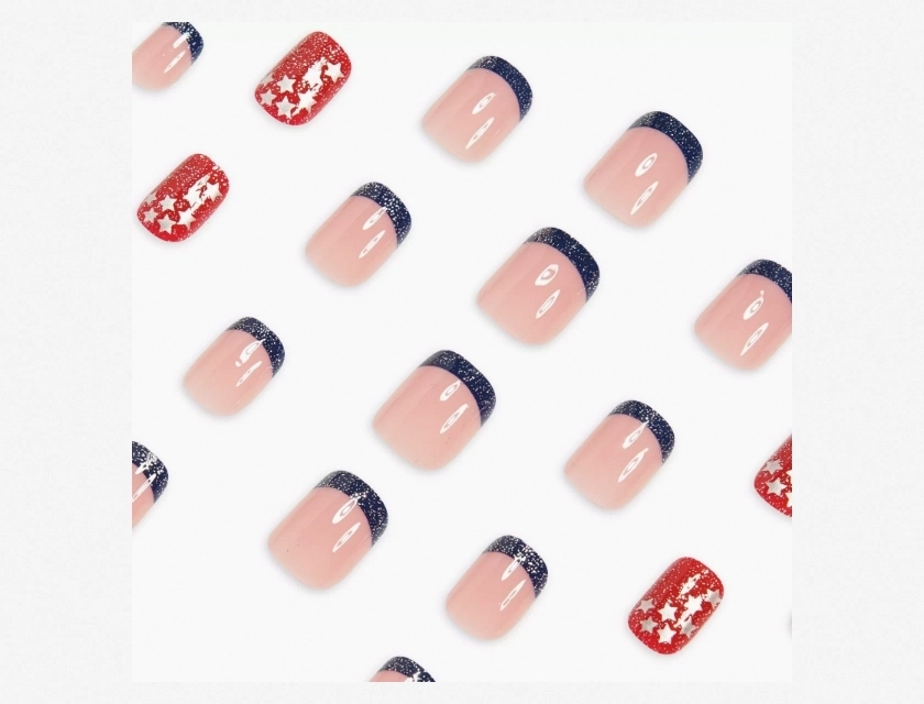 24 Piece Wearable Artificial Fake Nail Set with Nail Art Tips