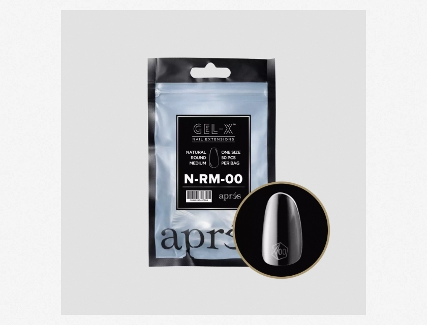 Apres Gel X Natural Round Medium Refill 500 Count Nail Tips