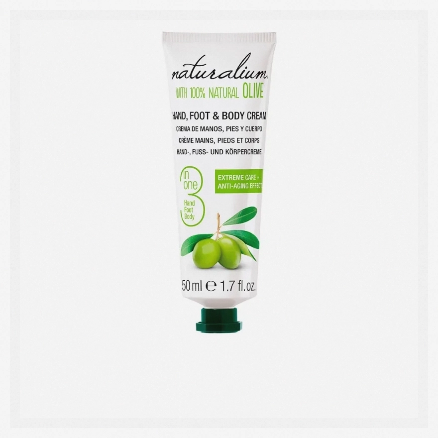 Naturalium Natural Olive Cream, 50 ml, Moisturizing Face and Body Lotion with Olive Oil