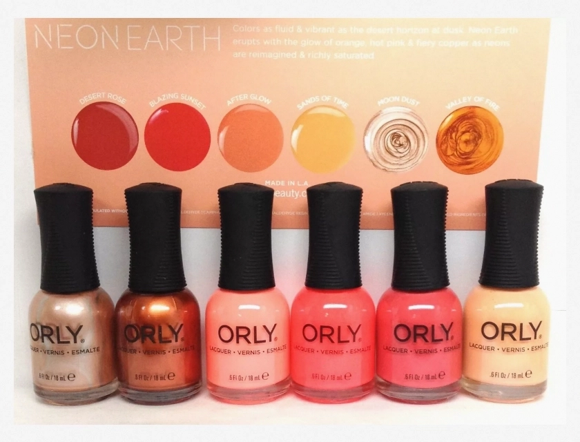 ORLY Nail Lacquer Neon Earth Collection 0.6 oz (18 ml) Long-Lasting Vibrant Nail Polish