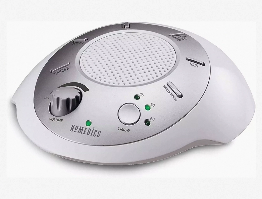 Soundsleep White Noise Sound Machine, Silver, Small Travel Size with 6 Soothing Sounds