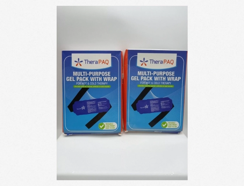 TheraPaq Multi-Purpose Cold Therapy Gel Pack with Wrap for Injuries, 2-Pack