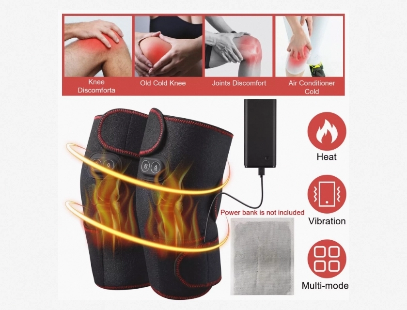 Knee Heating Pad Electric Heat Massager Wrap with Support for Arthritis Pain Relief