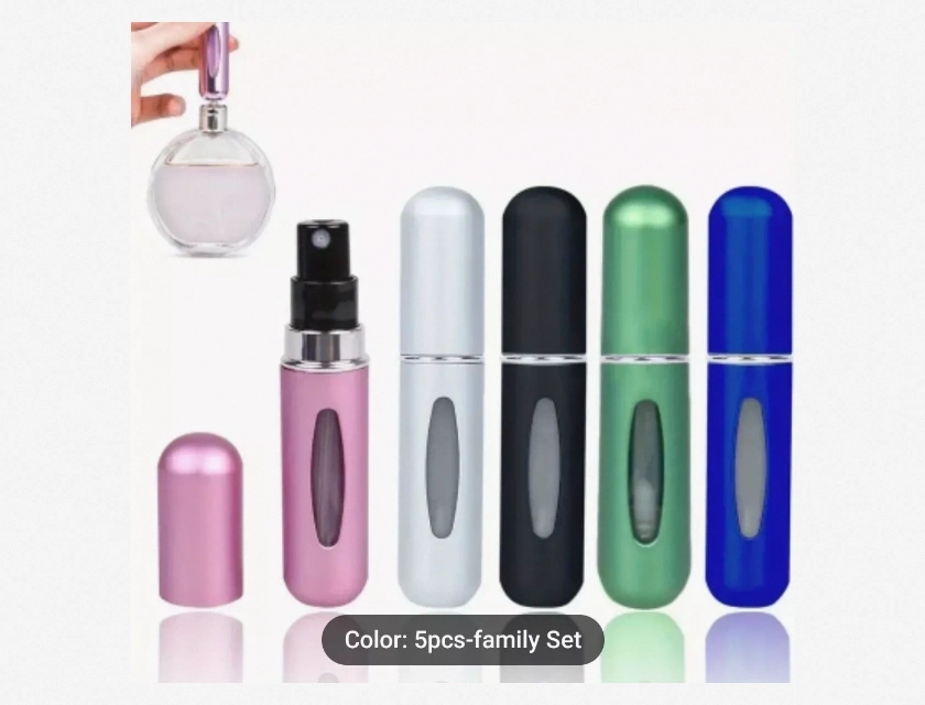 5Pcs Mini Perfume Travel Refillable Spray Atomizer Bottles, 5ml Portable Size for On-the-Go