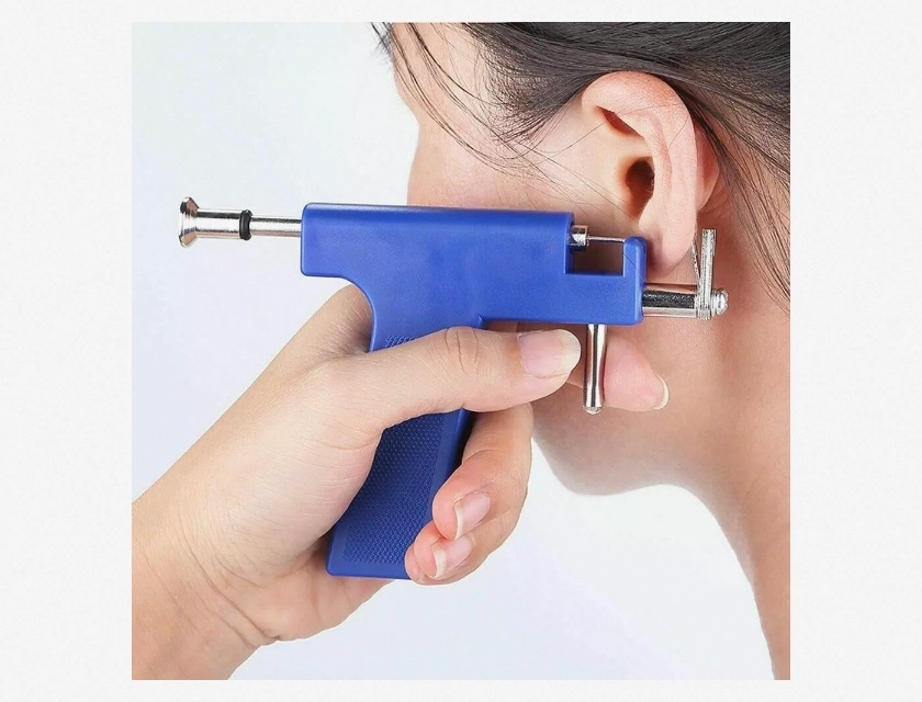 Professional Ear Nose Navel Body Piercing Gun Kit with Studs, Piercing Punch Tool Set