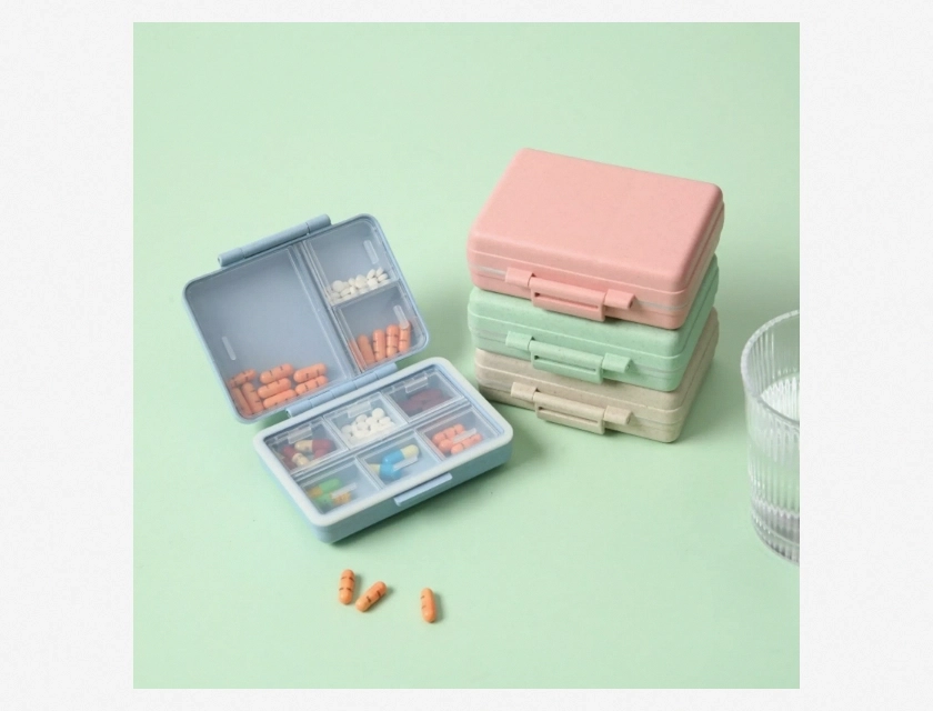 Pill Case 9 Compartments Travel Tablet Organizer Portable Medicine Box