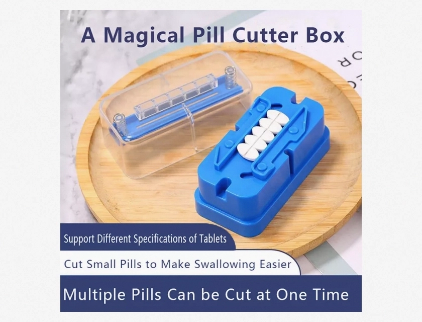 Pill Cutter and Splitter, Tablet Divider for Small or Large Pills, Easy to Use, Portable Medication Cutter