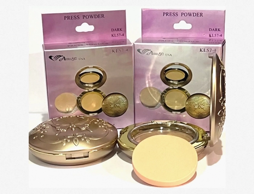 Amuse Cosmetics Press Powder, KL57 Dark, 2 Pack – Long-Lasting Setting Powder for Flawless Finish