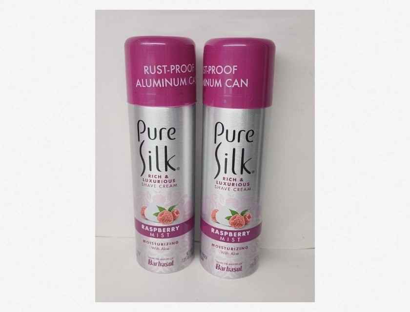 Pure Silk Rich & Luxurious Shave Cream, Raspberry Mist, 7.25 oz (2-Pack)