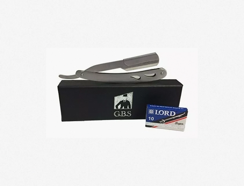 GBS Single Edge Shavette Stainless Steel Razor with Leather Case and 10 Blades